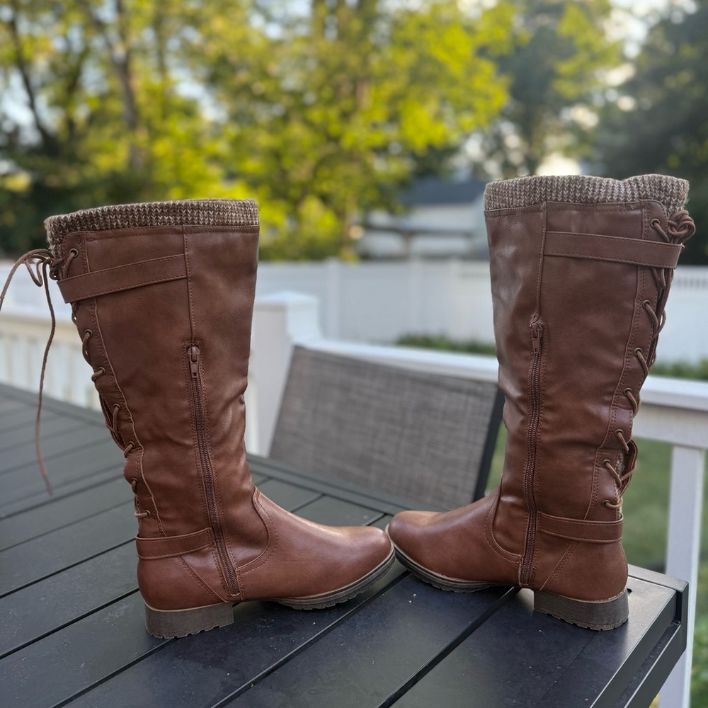 ❌Sold ❌ Brown Sweater Cuff Boots Knee High Womens Size 7 - Picture 6 of 11